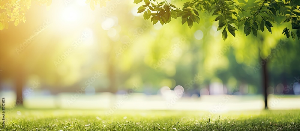 Leinwandbilder a beautiful park with a green forest and bright sunny weather creates a blurred outdoor scene this a