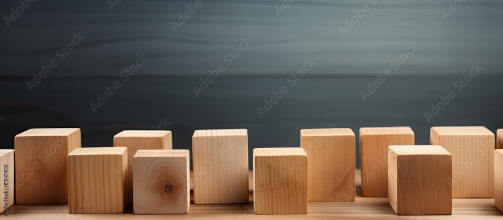 Poster The wooden cubes contain written information and are presented in the form of a copy space image