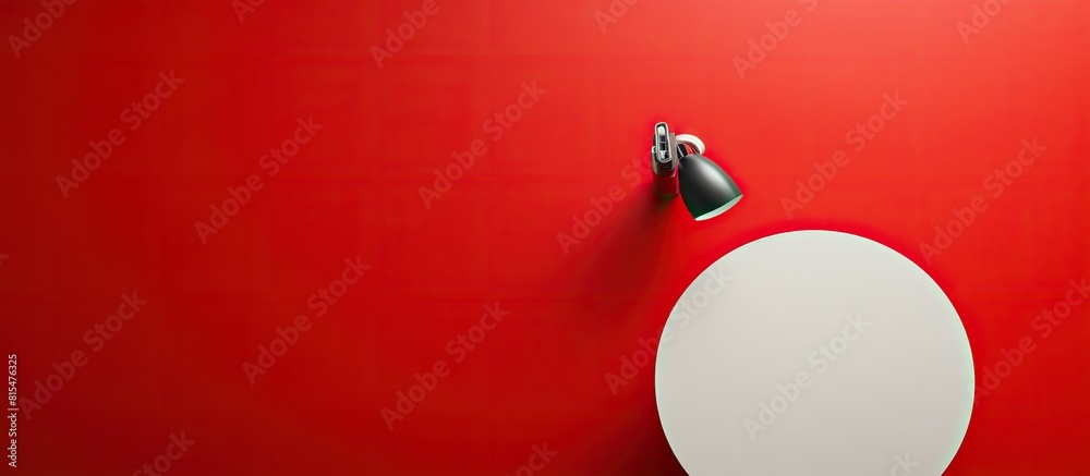 Poster A copy space image of an office desktop viewed from the top featuring a prominent red question mark