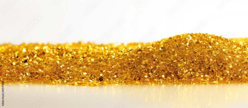 Poster a stunning yellow gold glitter is shown in this isolated copy space image perfect for adding a decor