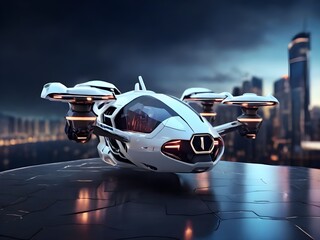 Naklejka premium Modern futuristic drone car