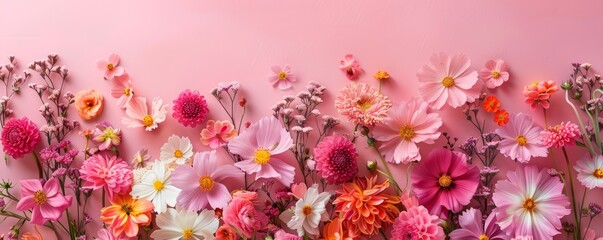 Motherâ€™s Day banner with copy space and flowers