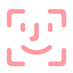 Face Id Icon With Flat Color Style