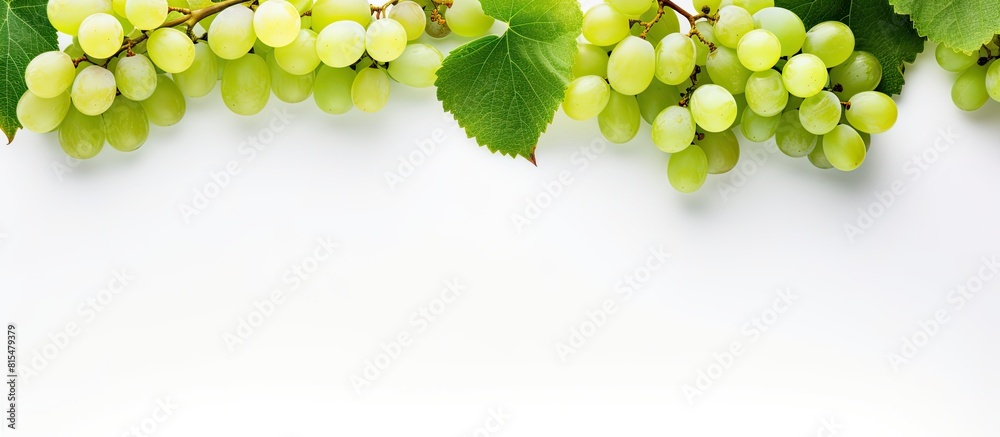 Aufkleber a copy space image featuring green grapes on a white background