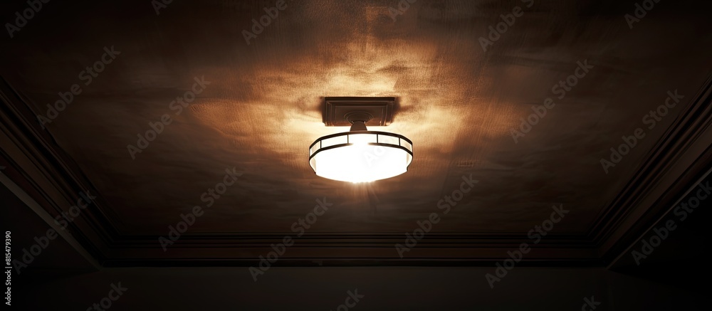 Aufkleber A ceiling with a dimly lit lamp Copy space image