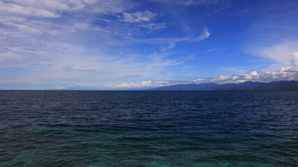 View of a seaside island in Indonesia taken in the afternoon. beautiful scenery