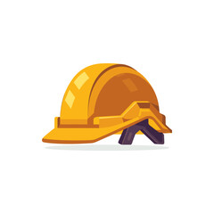 Yellow Safety Helmet for Construction Work. Vector illustration design.