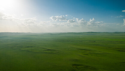 Aerial photography of the Dada line prairie in Keshiketeng Banner, Inner Mongolia