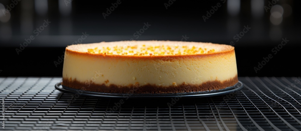 Aufkleber a tantalizing copy space image of a cheesecake captured from a side perspective resting on a cooling