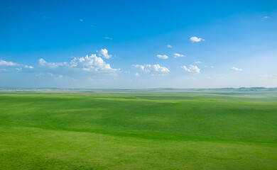 Fototapeta na wymiar Aerial photography of the Dada line prairie in Keshiketeng Banner, Inner Mongolia