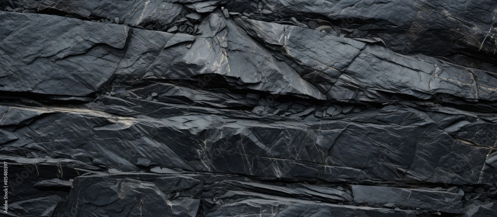 Aufkleber An abstract background or texture featuring a black stone on a slate like surface Perfect for copy space images