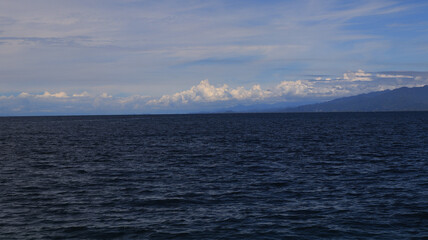 View of a seaside island in Indonesia taken in the afternoon. beautiful scenery