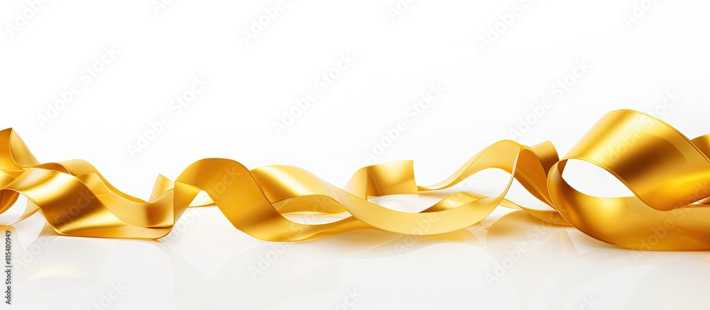 Leinwandbilder a collection of gold ribbons placed separately on a white background providing ample space for addit