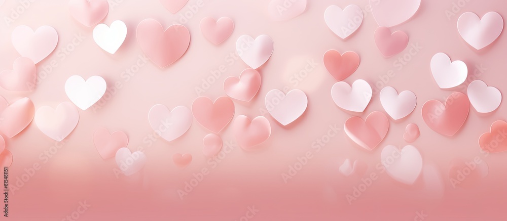 Aufkleber a light pink background with numerous pink and white hearts creates a cheerful and loving atmosphere