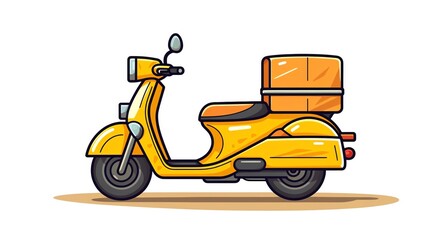 Obraz premium Courier box flat design side view logistics theme cartoon drawing vivid