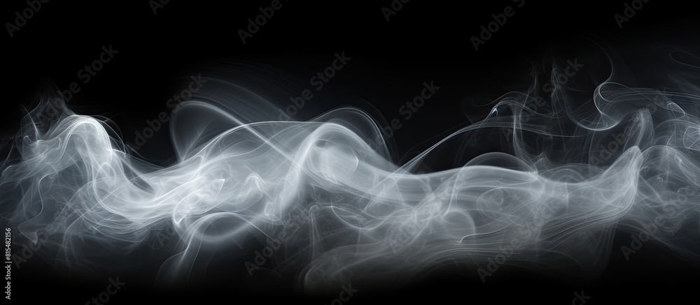 Poster A smoke and powder overlay on a black background creates an isolated white fog with a smoky effect perfect for enhancing photos and artworks Includes copy space image