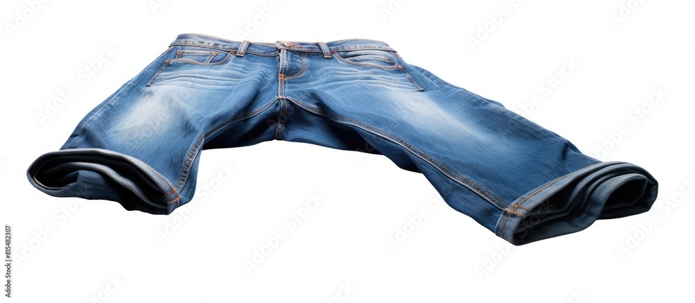 Poster A copy space image featuring jeans isolated on a white background complete with a clipping path