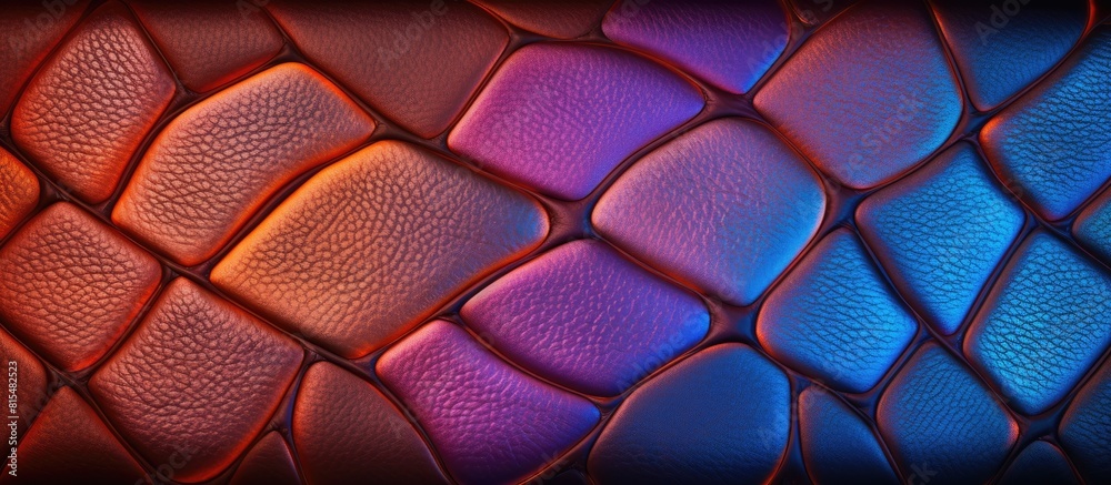 Aufkleber An abstract leather texture with colorful stitches creating a visually appealing background and texture for design purposes Copy space image