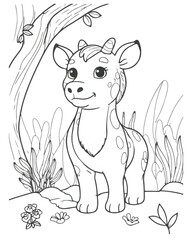Animal Coloring Book Page  For Kids