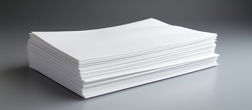 A stack of white paper sheets on a plain background with copy space image