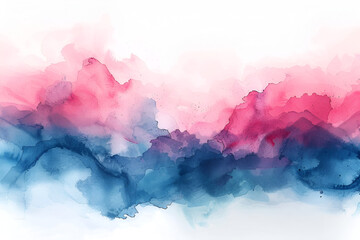 An abstract watercolor style horizontal illustration blending pink and blue tones, creating a bold and expressive artwork.
