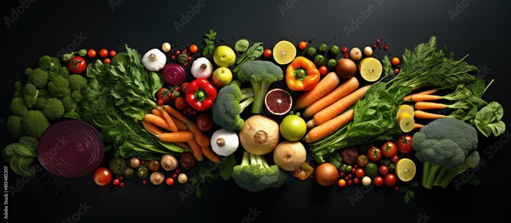 Poster Top view of a vegetable concept with copy space image