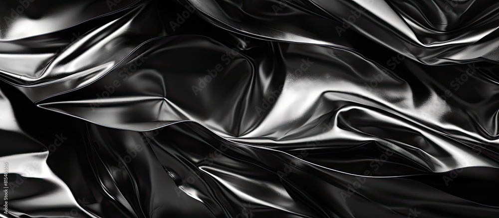 Aufkleber A crumpled foil creates a black and white abstract background with a silver effect making it an ideal copy space image