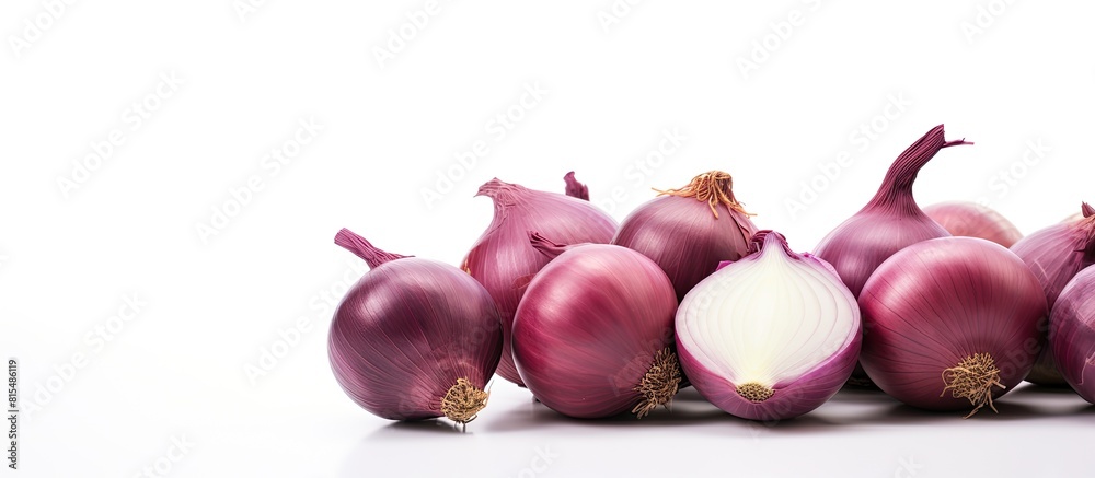 Aufkleber An image showing onions set apart against a white background with ample space for adding text or other elements