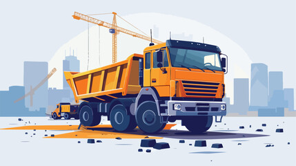 Truck of under construction design style vector