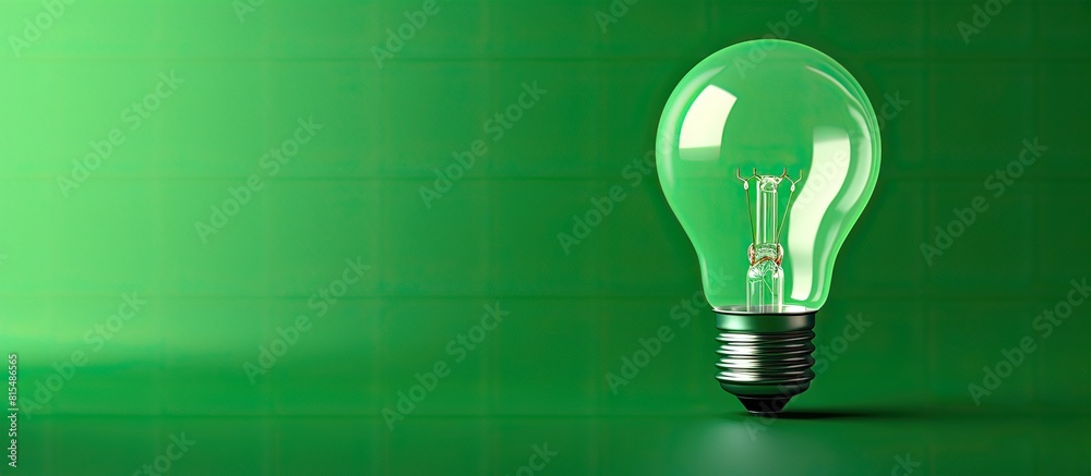 Poster A minimal concept is conveyed through a copy space image of a light bulb on a green background