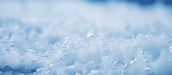Obraz premium Snow texture close up with a shallow depth of field and blur Ideal for Christmas and New Year designs Capture the view with this copy space image creating a perfect winter background