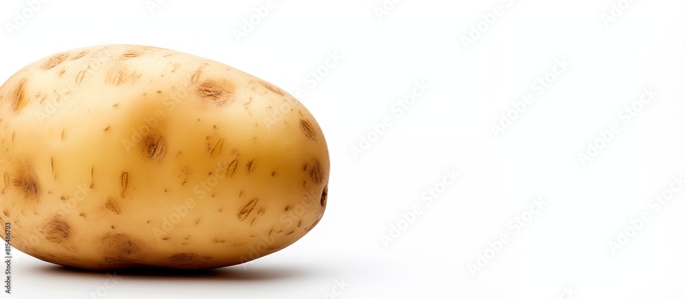 Poster a healthy potato on a white background with copy space image