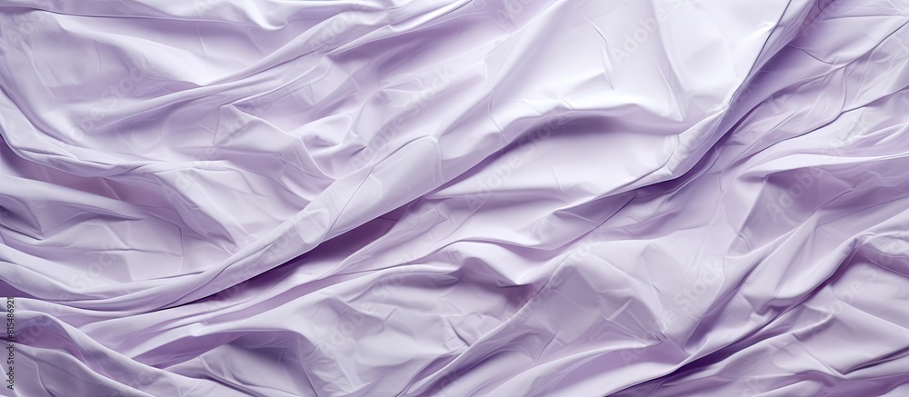 Sticker Copy space image of cream purple tissue paper with a richly textured and patterned surface