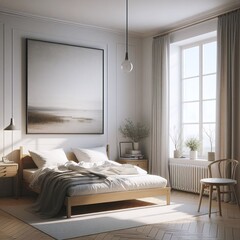 mock up luxury comfortable bedroom