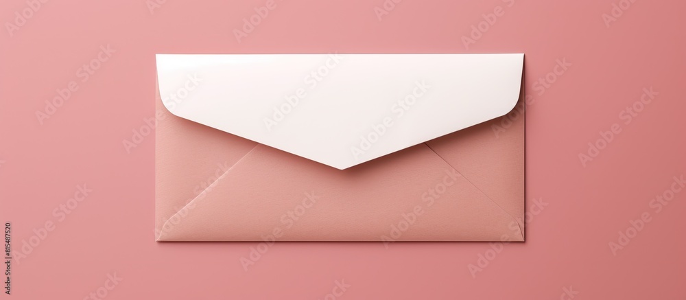 Aufkleber A copy space image of a pink background with a white letter written on a craft paper envelope