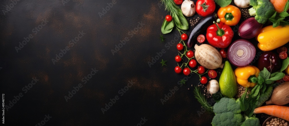 Poster Top view of a vegetable concept with copy space image