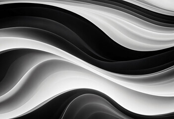 Obraz premium A soft and smooth digital illustration of silk-like waves blending pastels of black and white