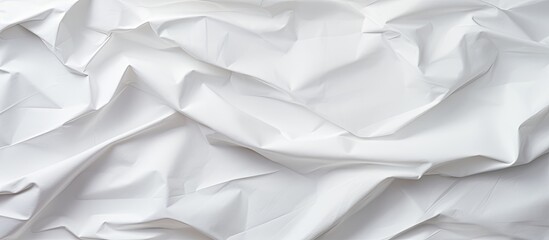Obraz premium Top view of a crumpled white paper with a textured surface creating an interesting copy space image