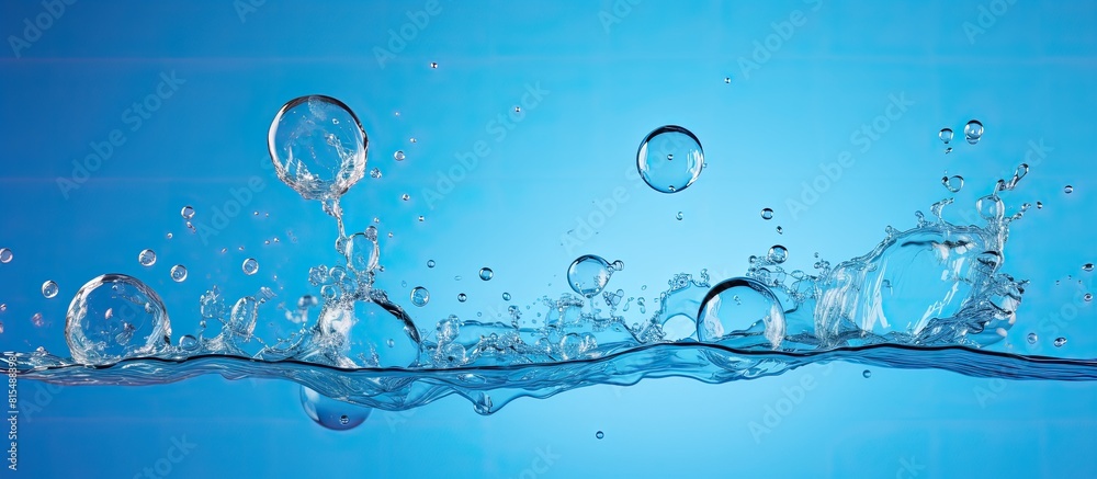 Aufkleber an image featuring a copy space with a vibrant blue background and lively bubble splash