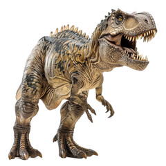 Fototapeta premium A photo of a realistic T-Rex dinosaur with detailed scales and feathers.