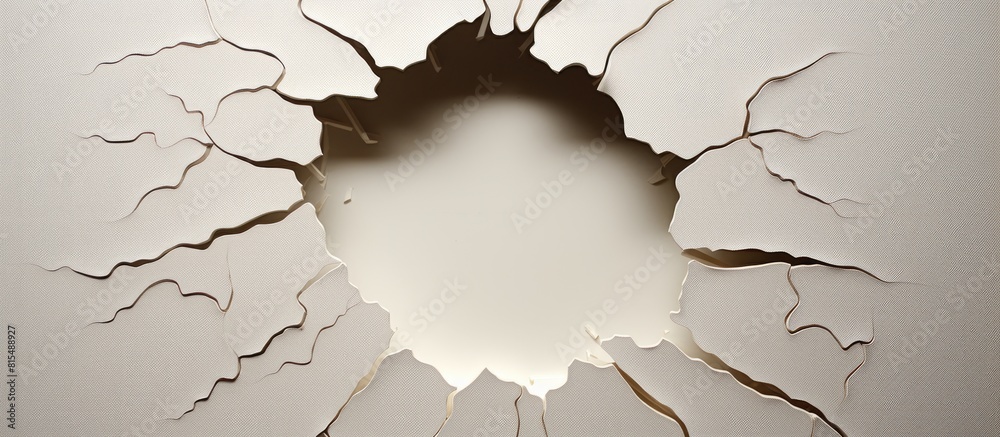 Aufkleber a torn hole with ragged edges on a piece of paper copy space image