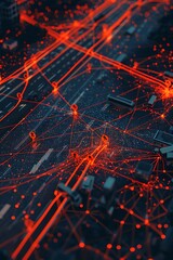 Fototapeta premium An intricate digital map of a global transportation network