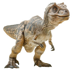 Fototapeta premium A realistic rendering of a baby T-Rex dinosaur, with detailed scales and feathers.
