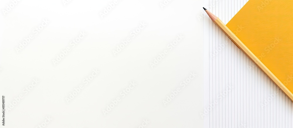 Poster Two pencils and a piece of scrapbook paper on a white background creating a perfect copy space image