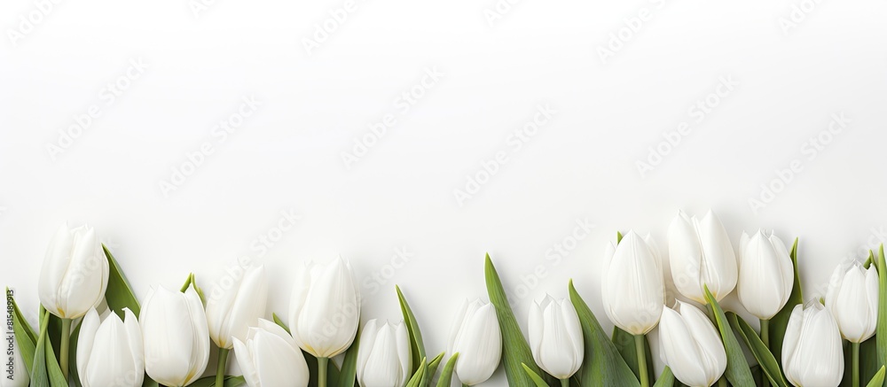 Aufkleber a copy space image featuring white tulips against a white background providing a designated area for