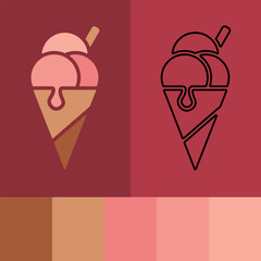 Ice cream logo icon vector. Ice cream in a waffle cone.