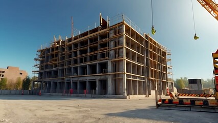 Office building construction Large department store in the city
