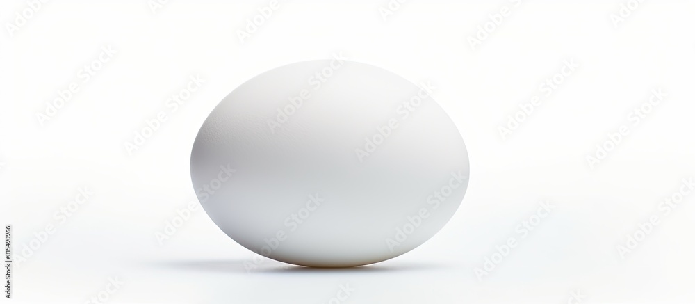 Poster a white egg with shadow isolated on a white background in a close up copy space image