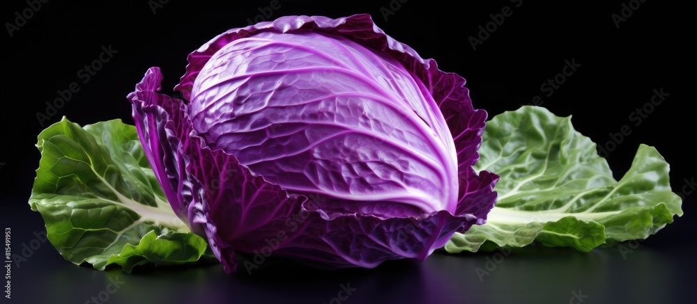 Poster A vibrant red cabbage with ample space for copy in the image