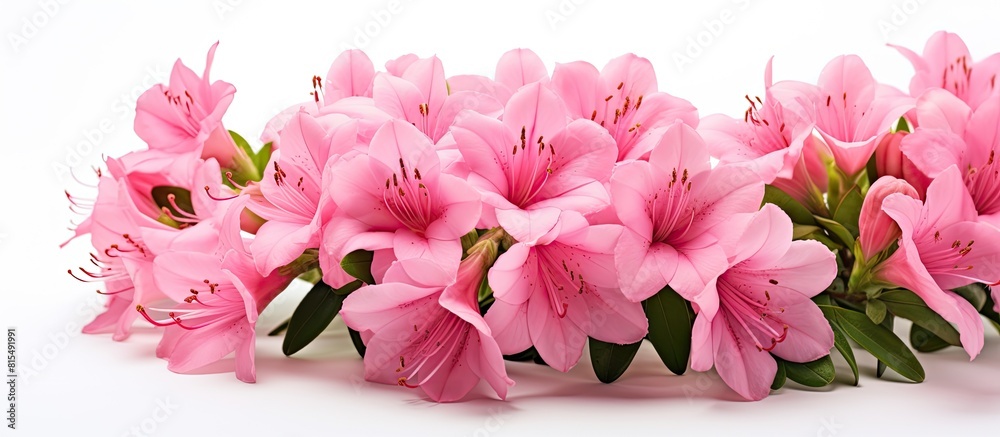Aufkleber ideal for backgrounds and textures this close up image captures isolated pink azalea flowers against